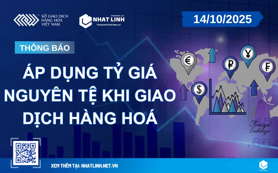 Thông Báo Áp Dụng Tỷ Giá Nguyên Tệ khi giao dịch hàng hoá tại MXV Ngày 14/10/2025