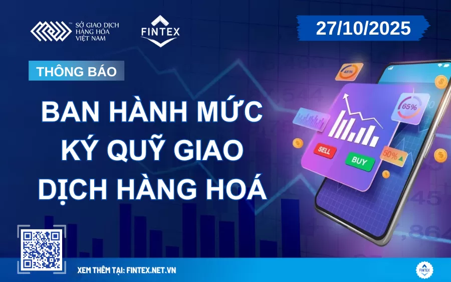 Thông Báo Ban Hành Mức Ký Quỹ Giao Dịch Hàng Hóa từ MXV Ngày 27/10/2025