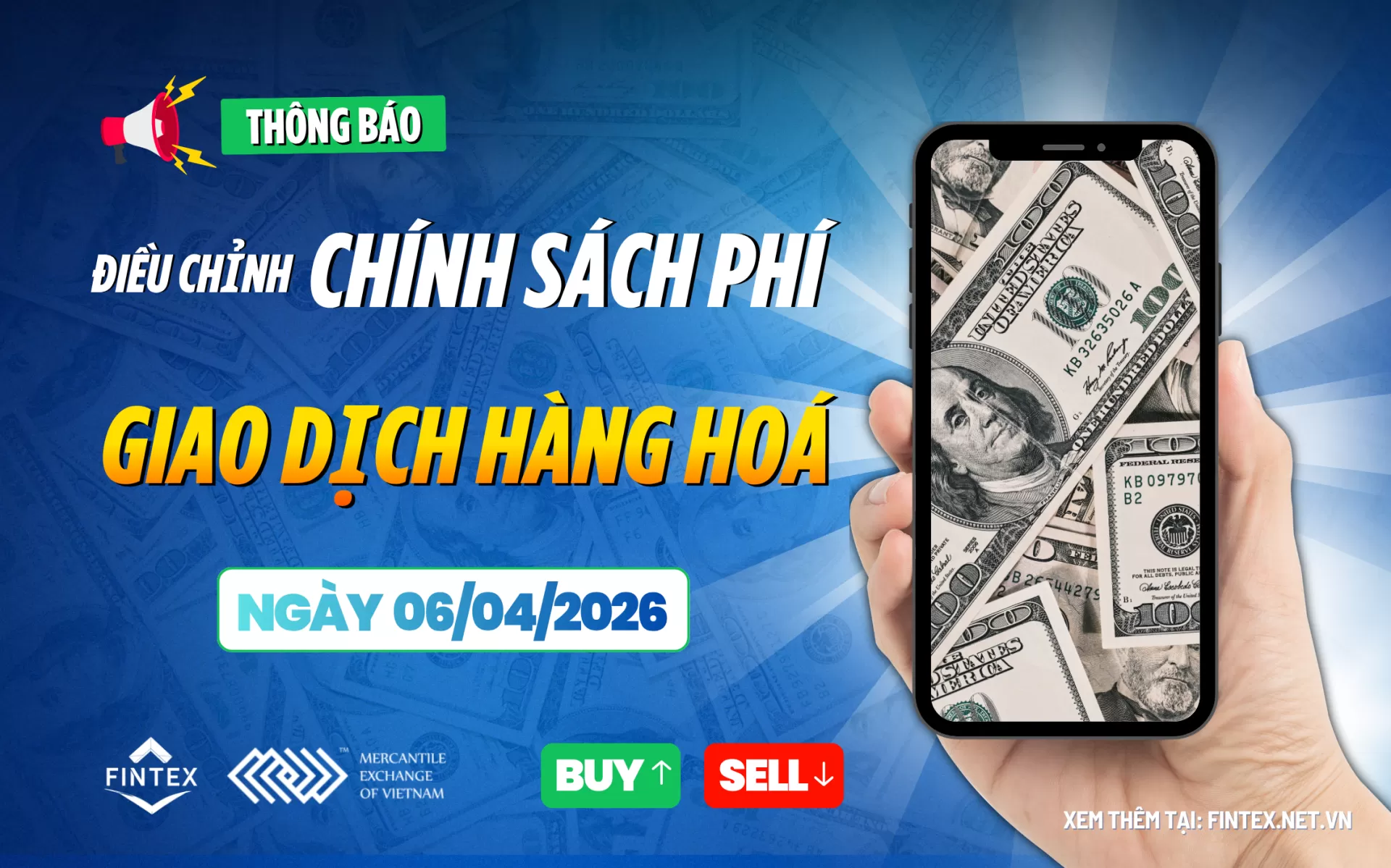 Thông Báo Điều Chỉnh Chính Sách Phí Áp Dụng Tại Sở Giao Dịch Hàng Hóa Việt Nam - MXV