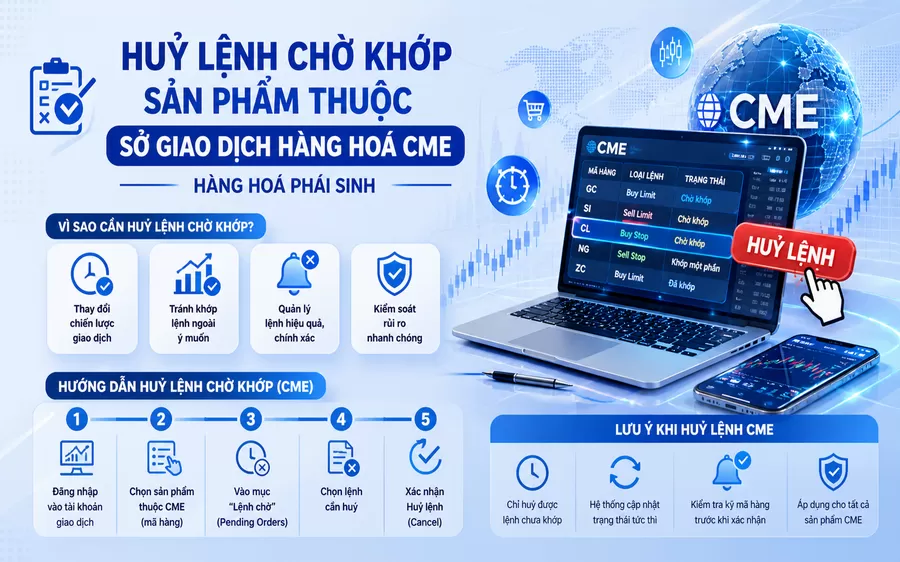 Huỷ lệnh chờ khớp sản phẩm thuộc Sở giao dịch hàng hoá CME được đặt từ ngày 24/11/2024 trở về trước